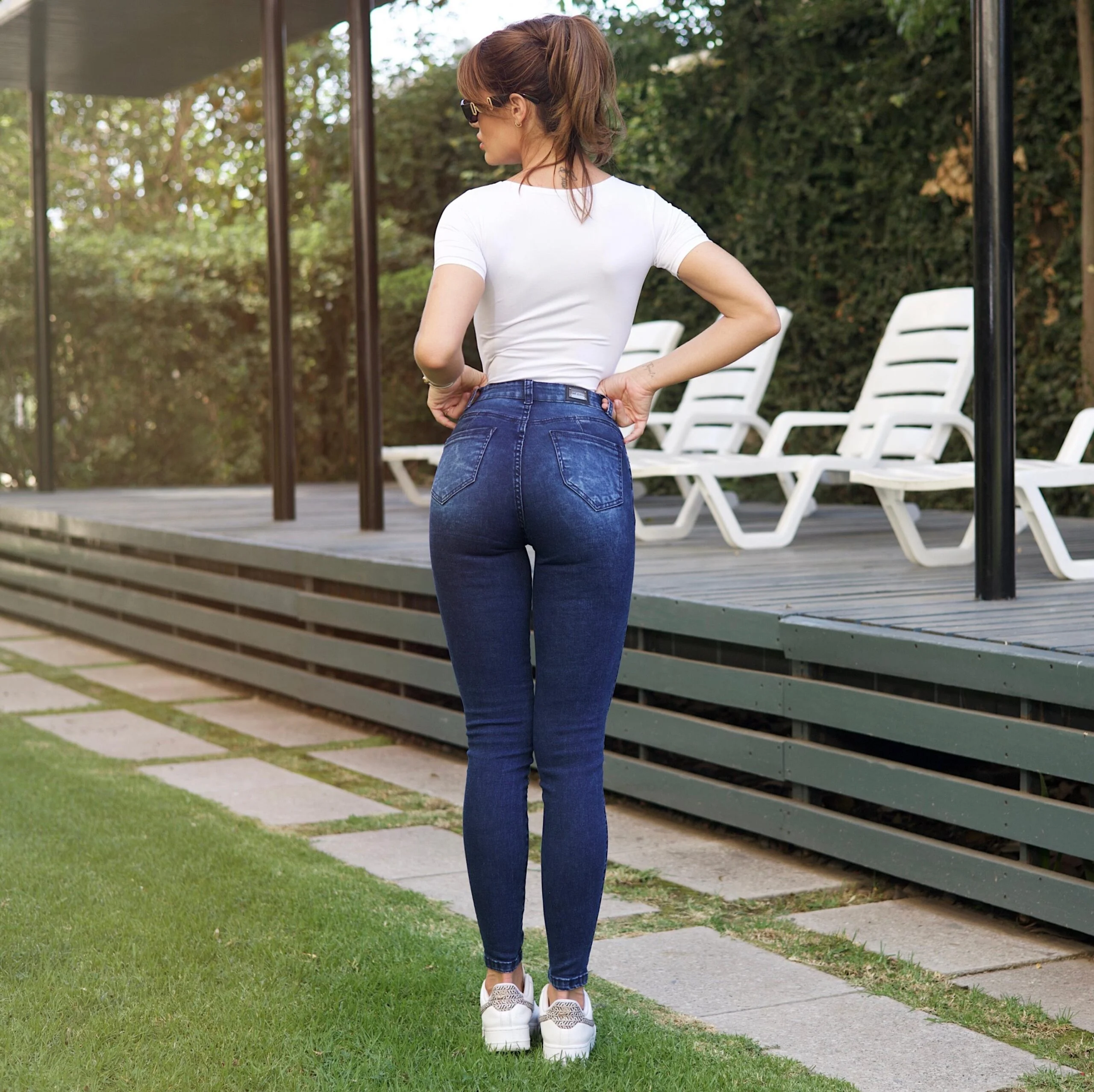 Jeans Cargo Skinny Mujer Blue Nevado - Vista 4