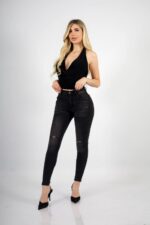 Jeans 1/b Dark Zipper Desgastado - Imagen 10