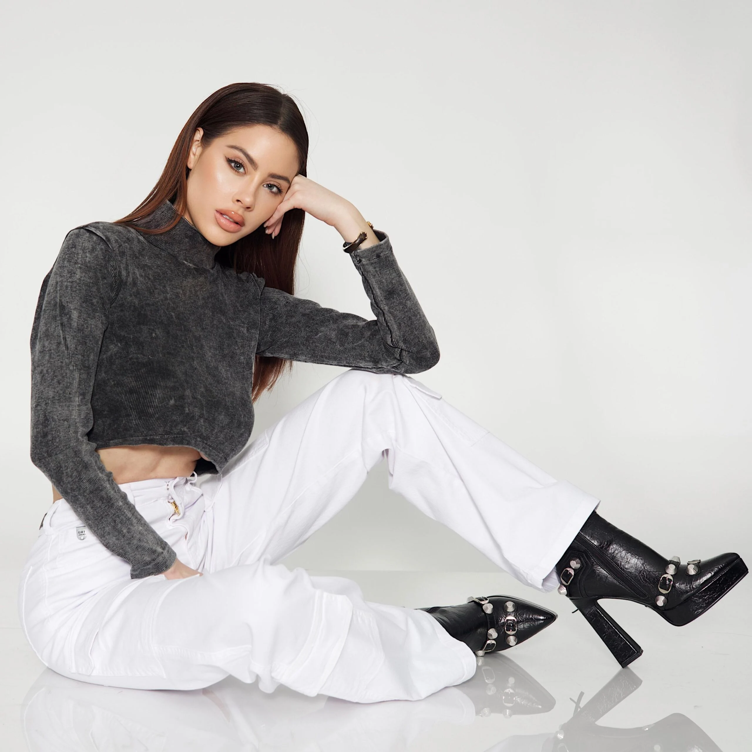 Jeans Cargo Mujer White - Vista 4
