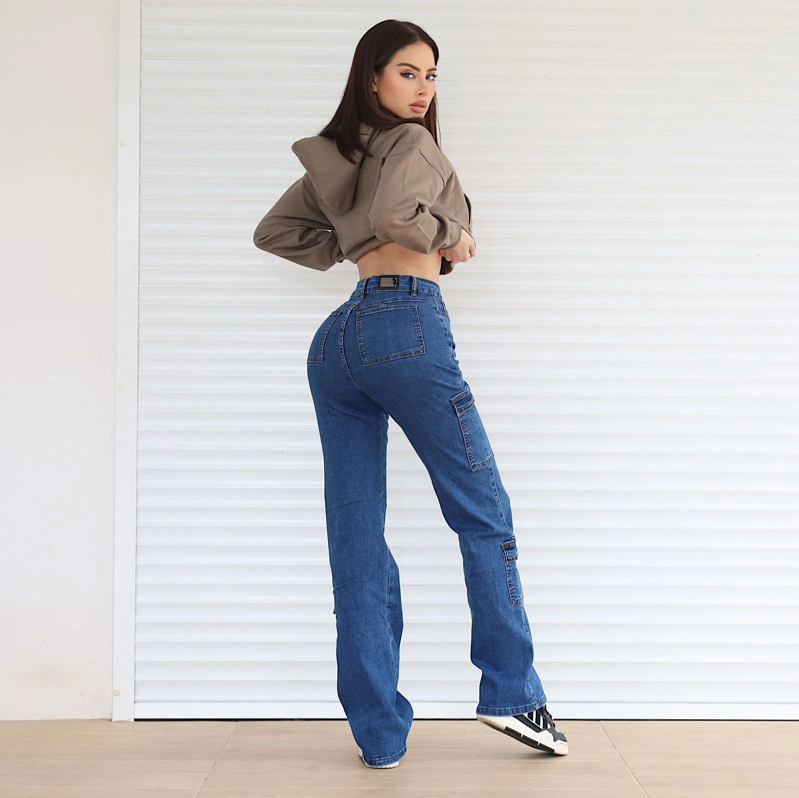 Jeans Cargo Paris Mujer Blue Intermedio - Vista 3