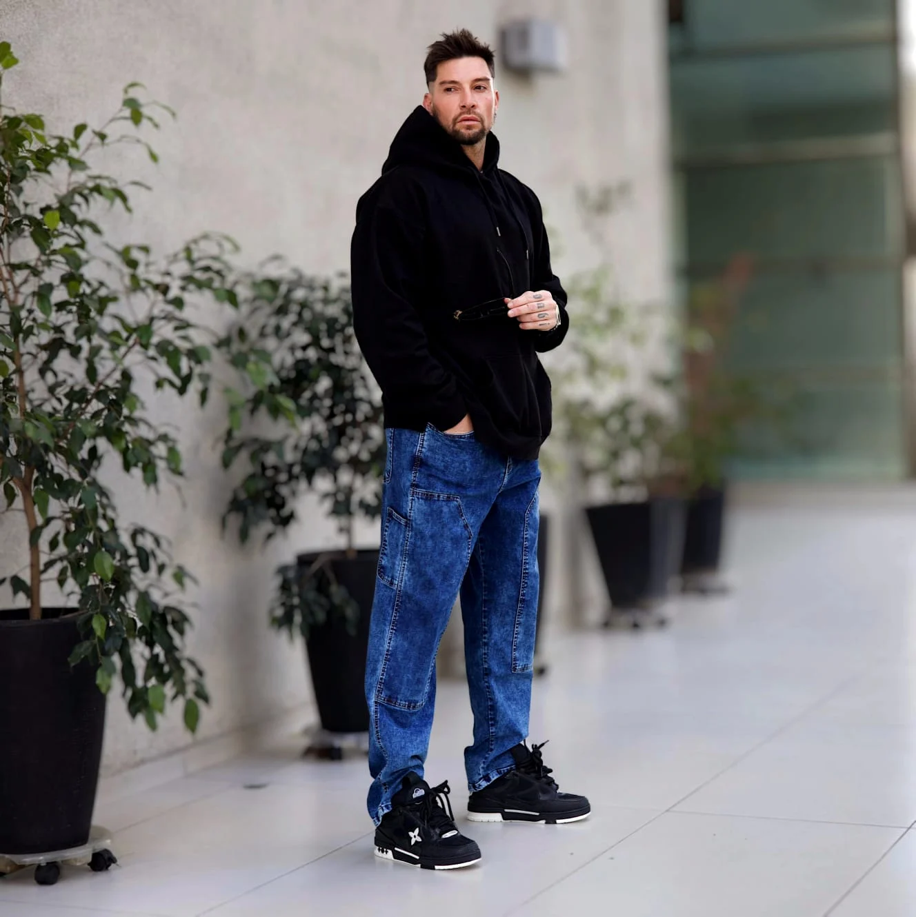 Jeans Oversize Hombre Blue Desgastado - Vista 3