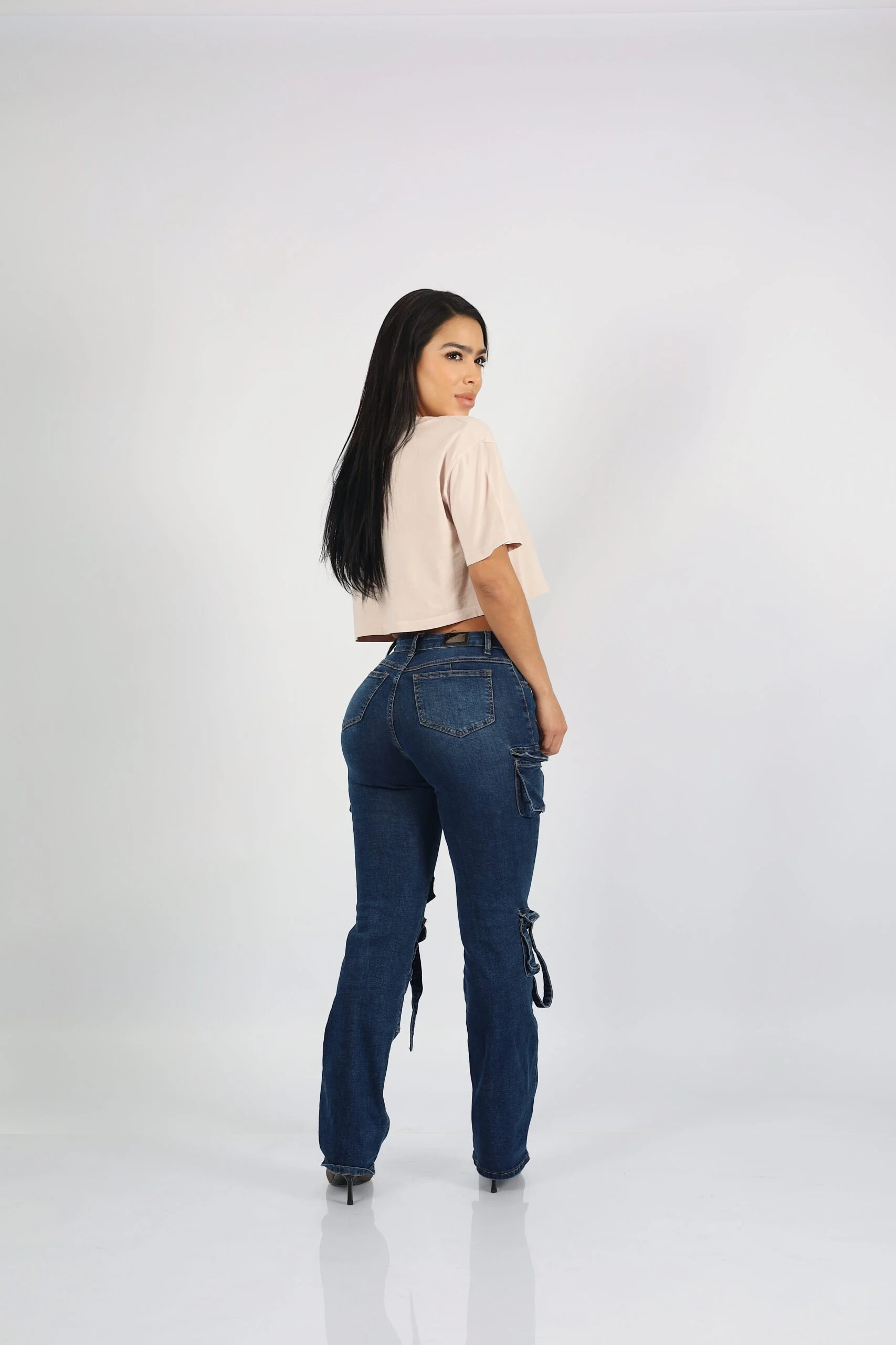 Jeans Cargo Roma Mujer Blue - Vista 4