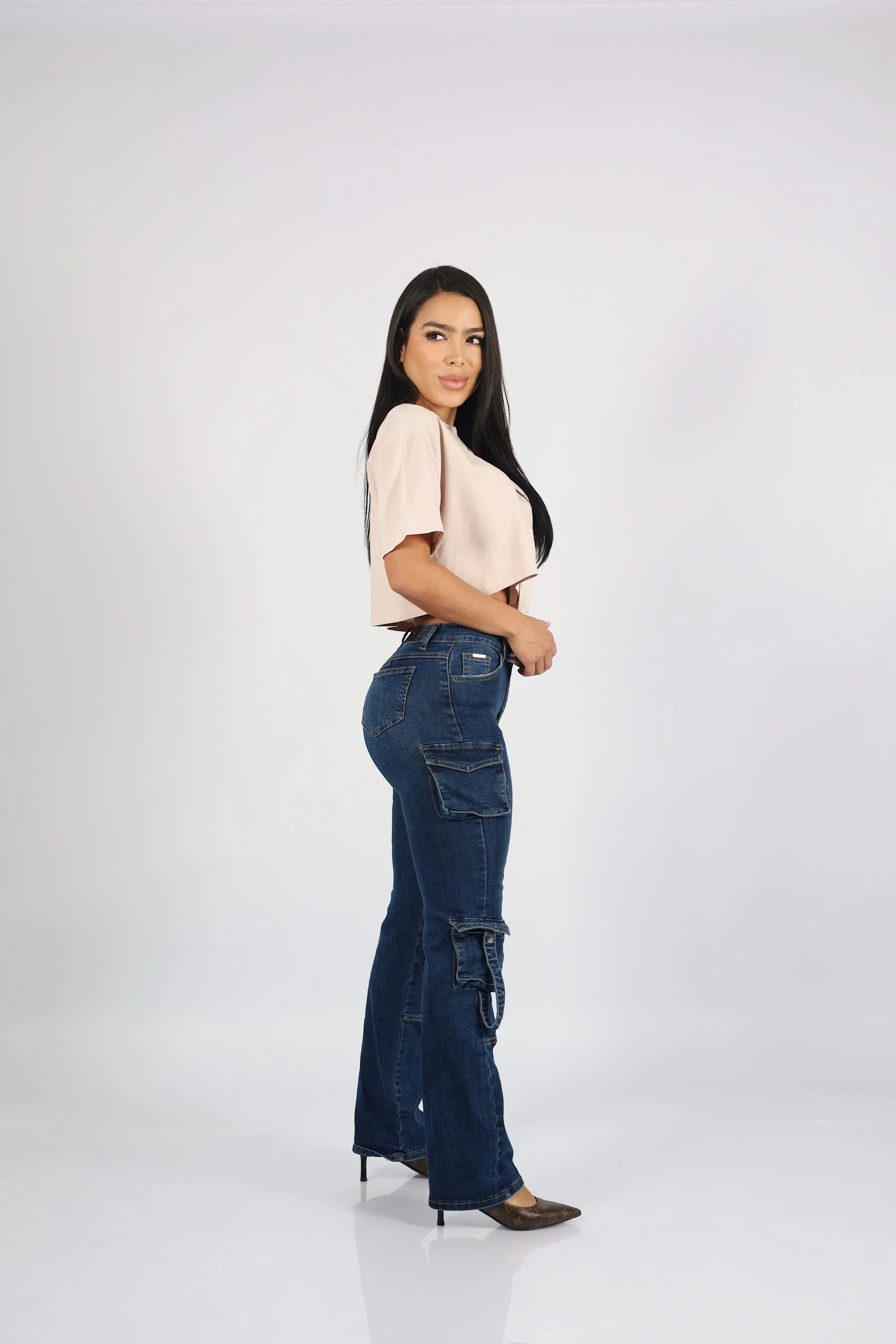 Jeans Cargo Roma Mujer Blue - Vista 3