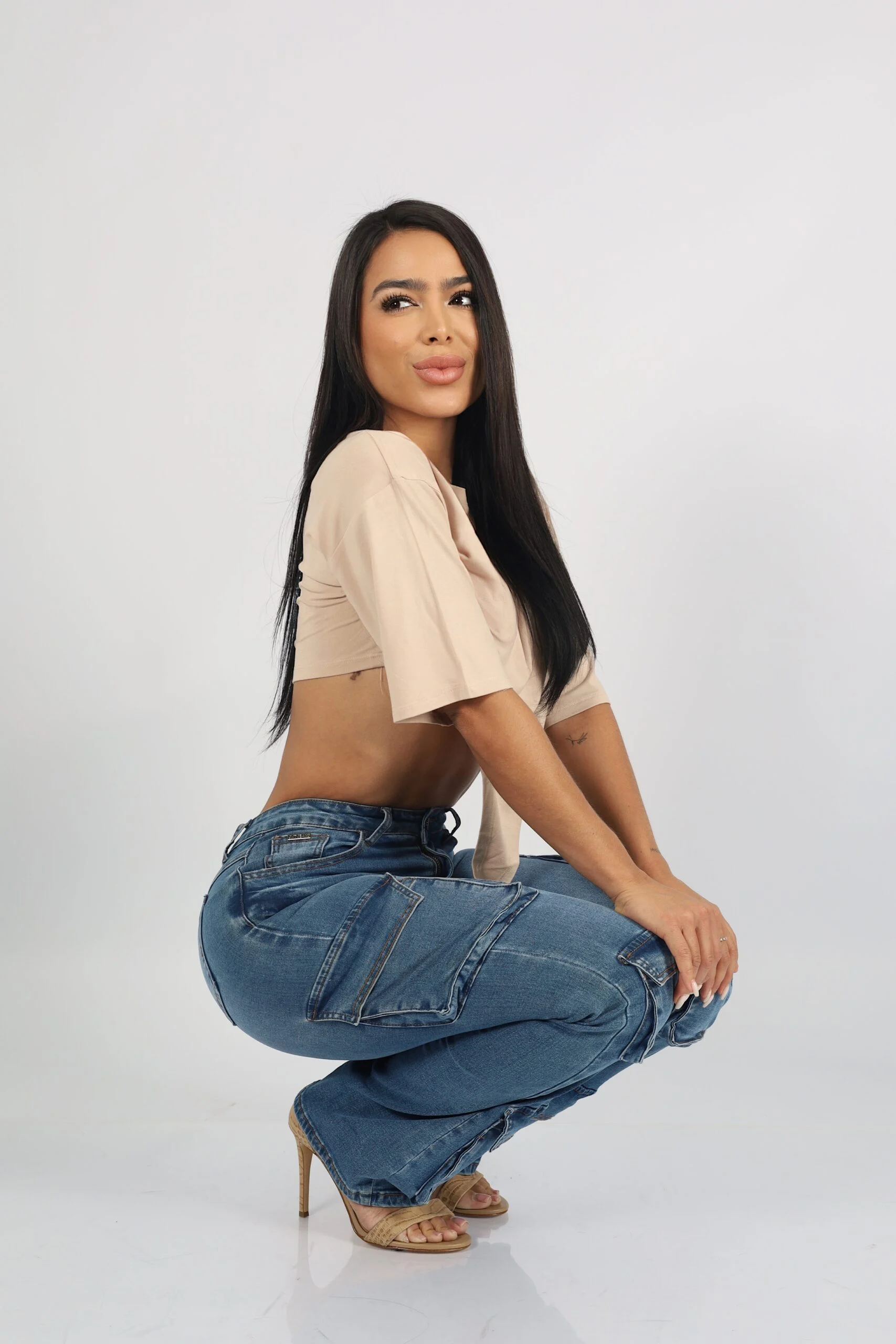 Jeans Multipocket Santorini Mujer Blue Intermedio - Vista 2
