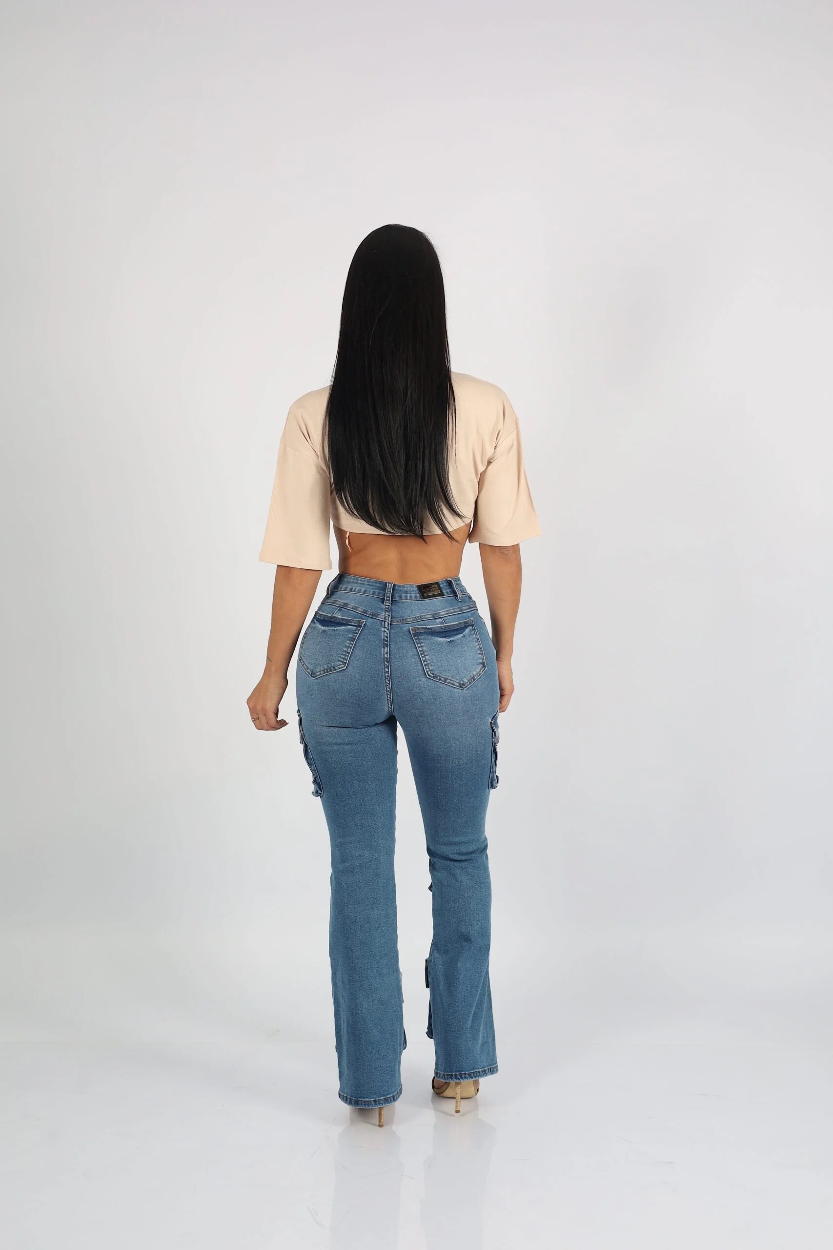 Jeans Multipocket Santorini Mujer Blue Intermedio - Vista 4