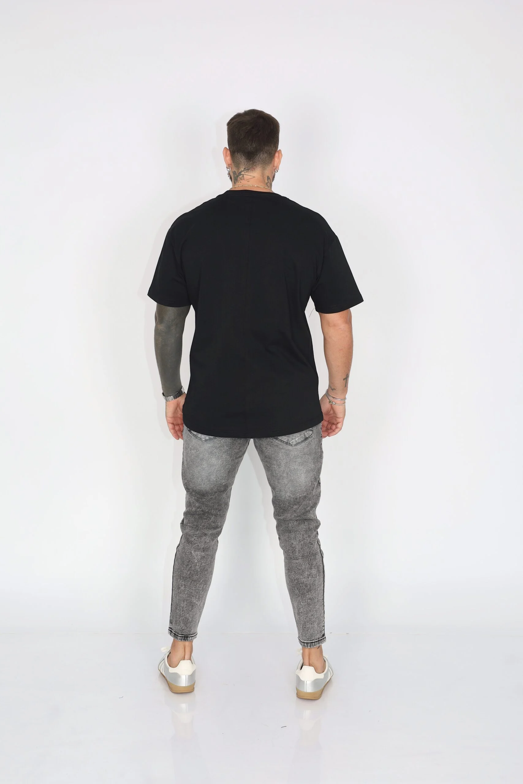 Jeans Hombre Gris Gravillado Destroyed - Vista 4