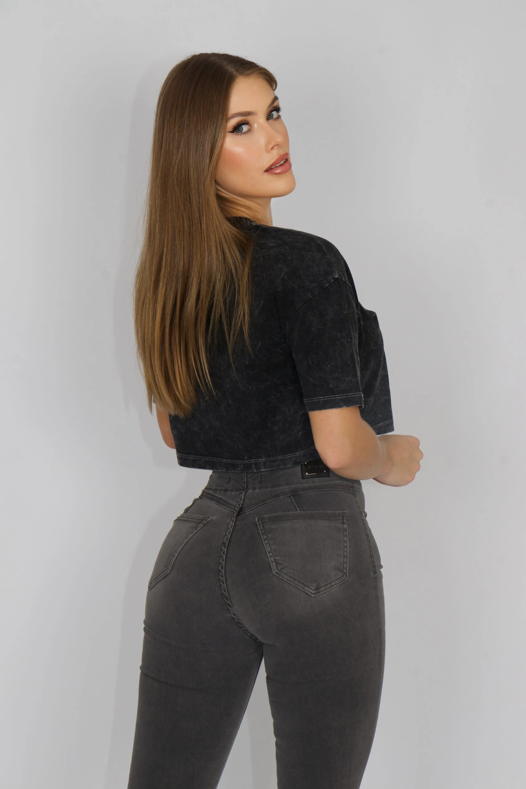 Jeans Lipo Shapper 5/B Mujer Gris Bigotes - Vista 3