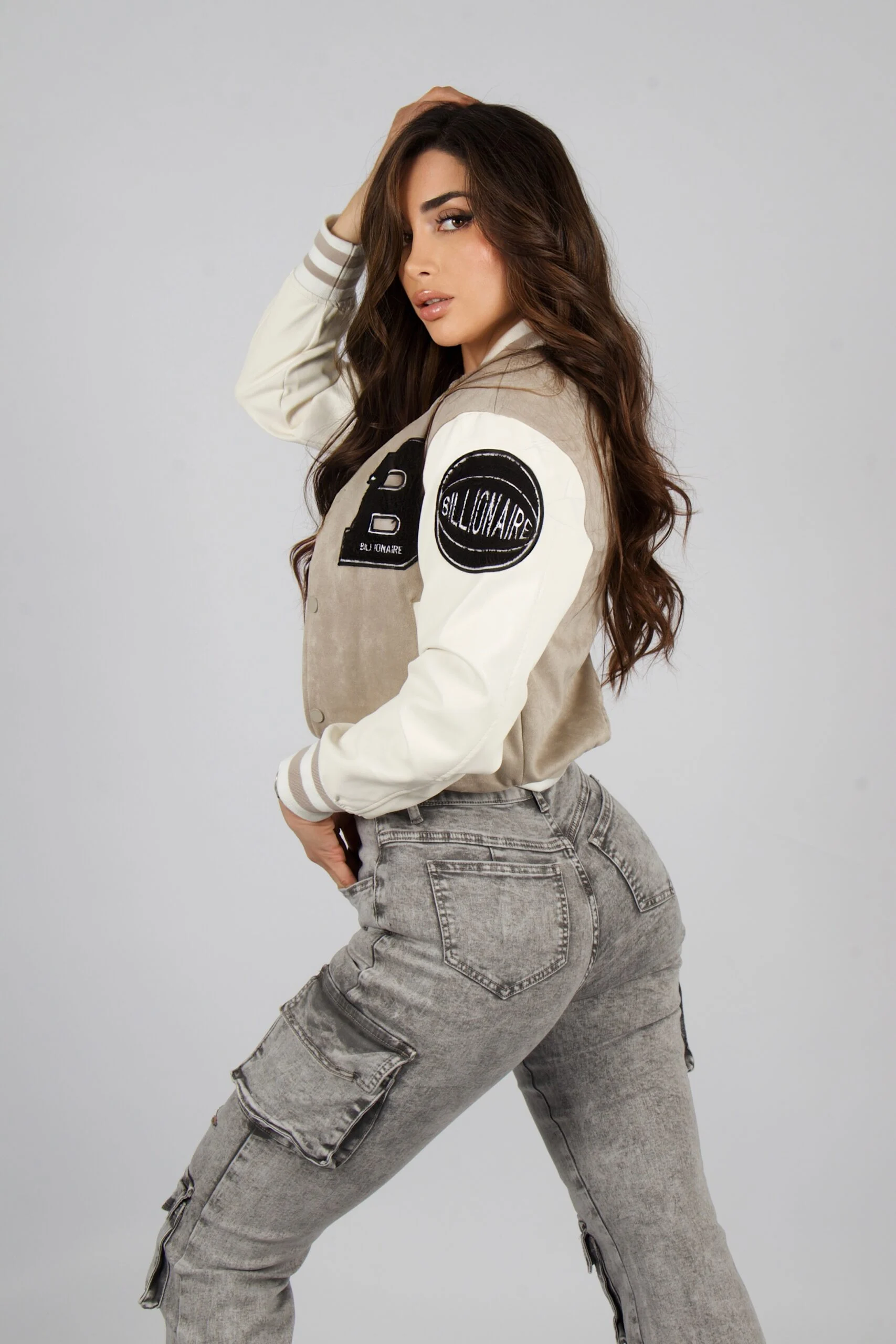 Jeans Cargo Multipocket Santorini Mujer Gris - Vista 3