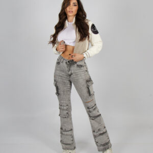 Jeans Cargo Multipocket Santorini Grigio