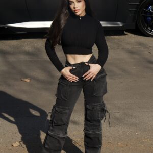 Cargo Multipocket Luxury Black desgastado