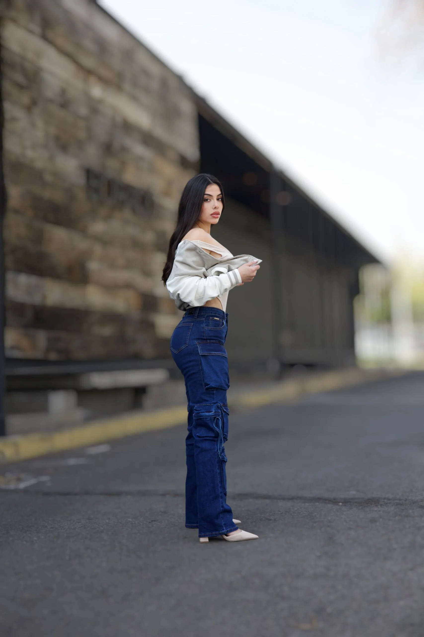 Jeans Cargo Multipocket Luxury Mujer Blue - Vista 2