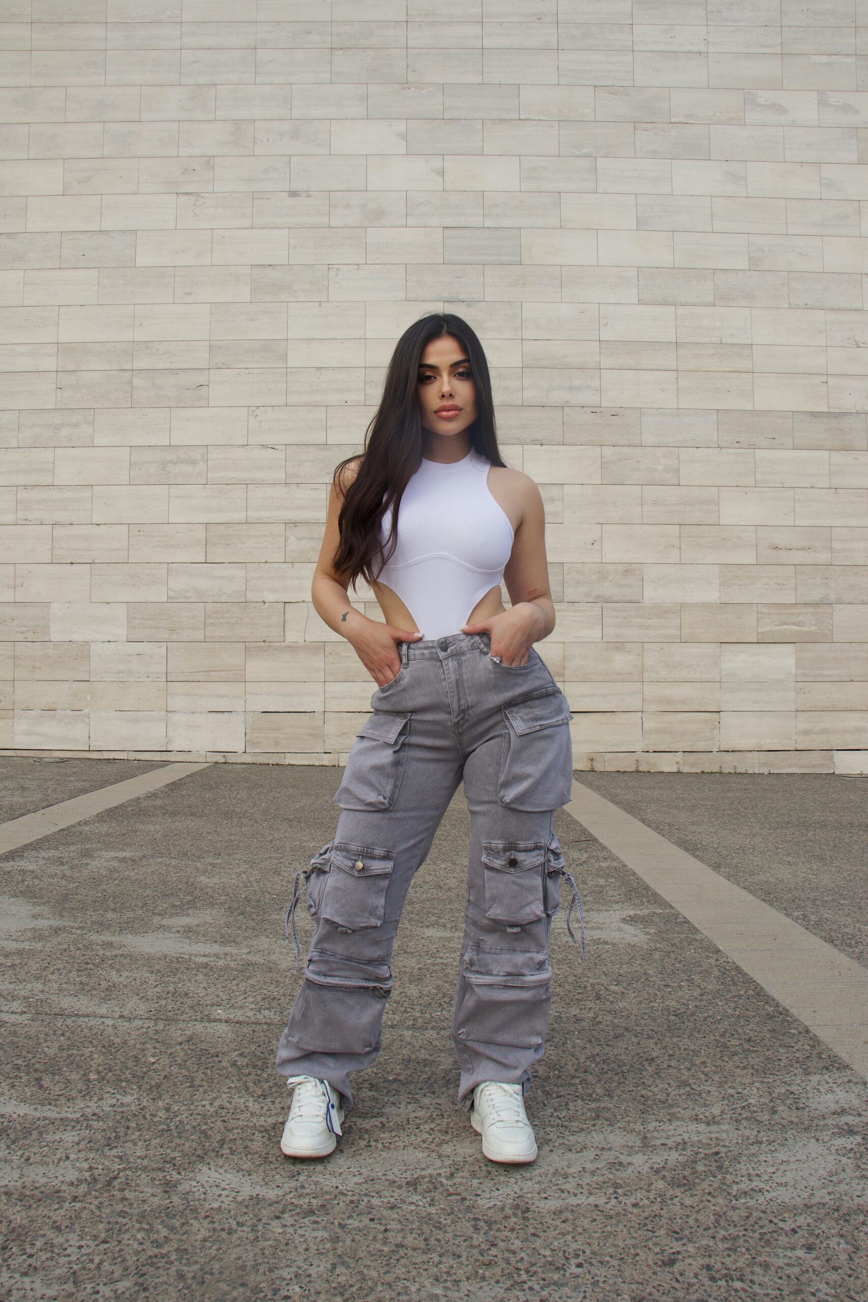 Processed with VSCO with l7 preset Jeans Cargo Multipocket Luxury Grigio - Imagen 1