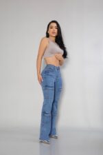 Jeans W Cargo Paris Blue Celeste Intermedio - Imagen 2