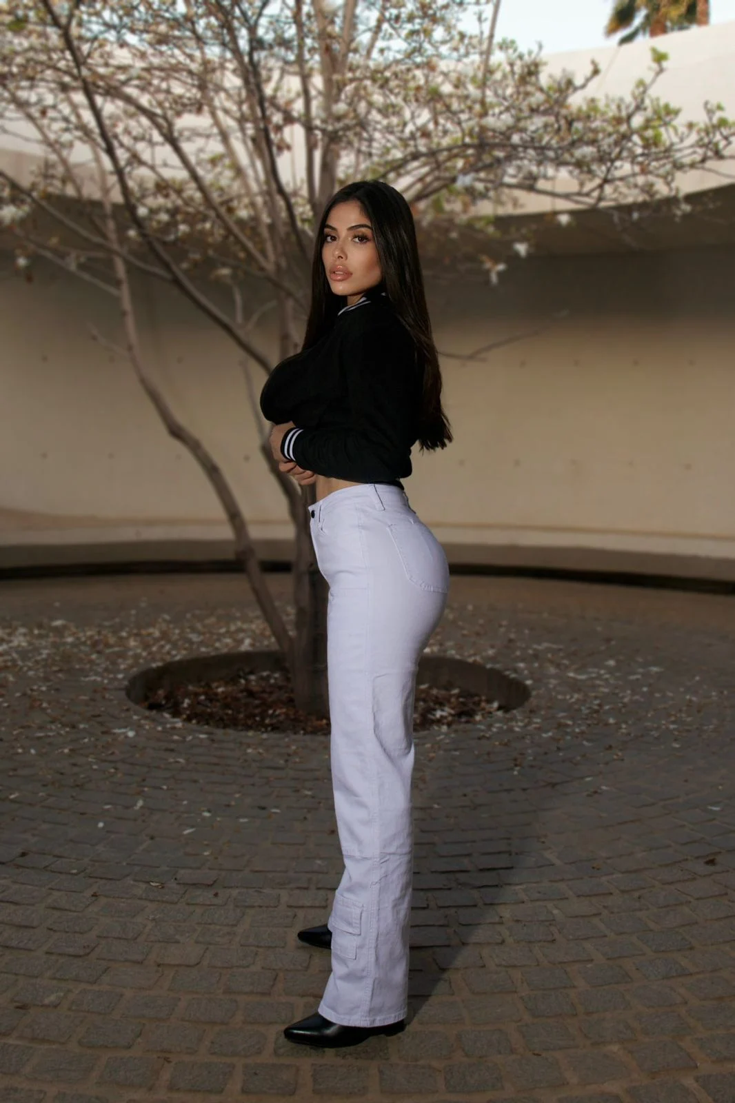 Jeans Wide Leg Luxury Mónaco Mujer White - Vista 2