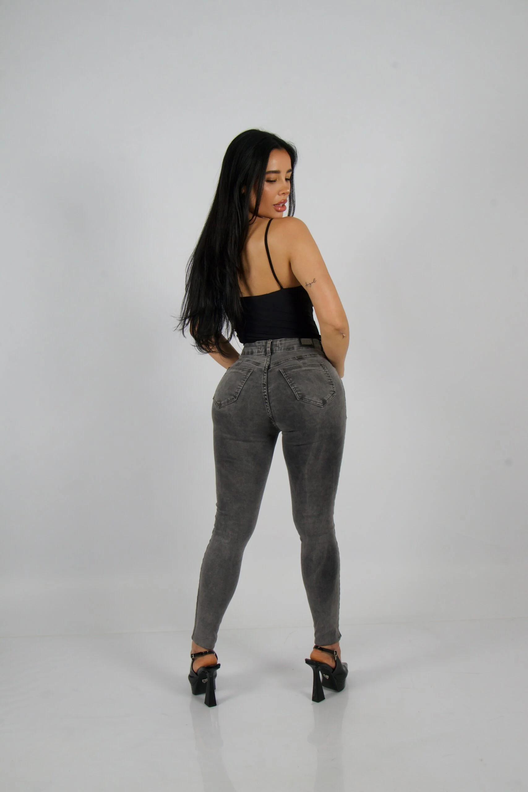Jeans Two Button Mujer Grey - Vista 5