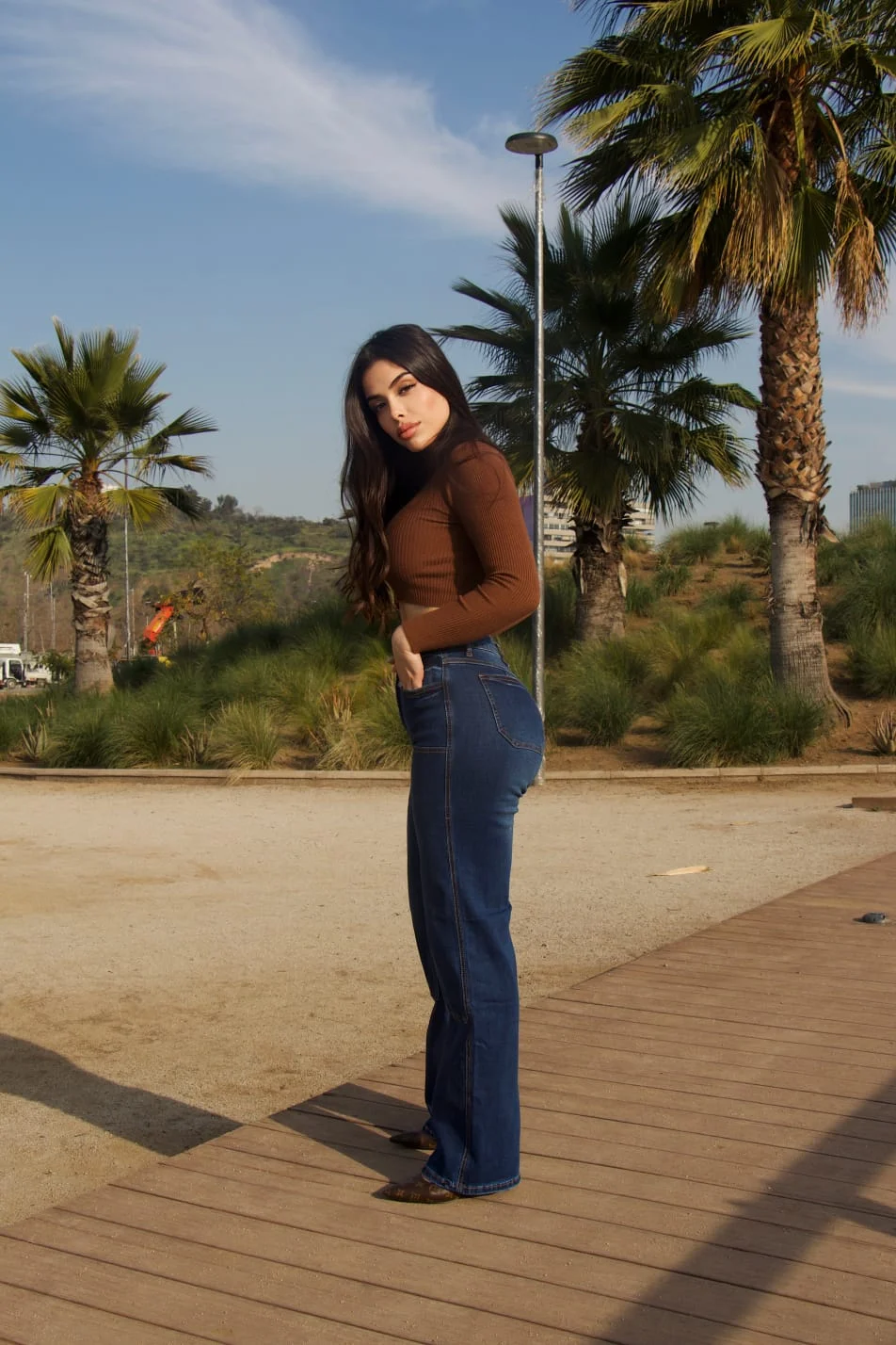 Jeans Wide Leg Luxury Mujer Blue - Vista 2