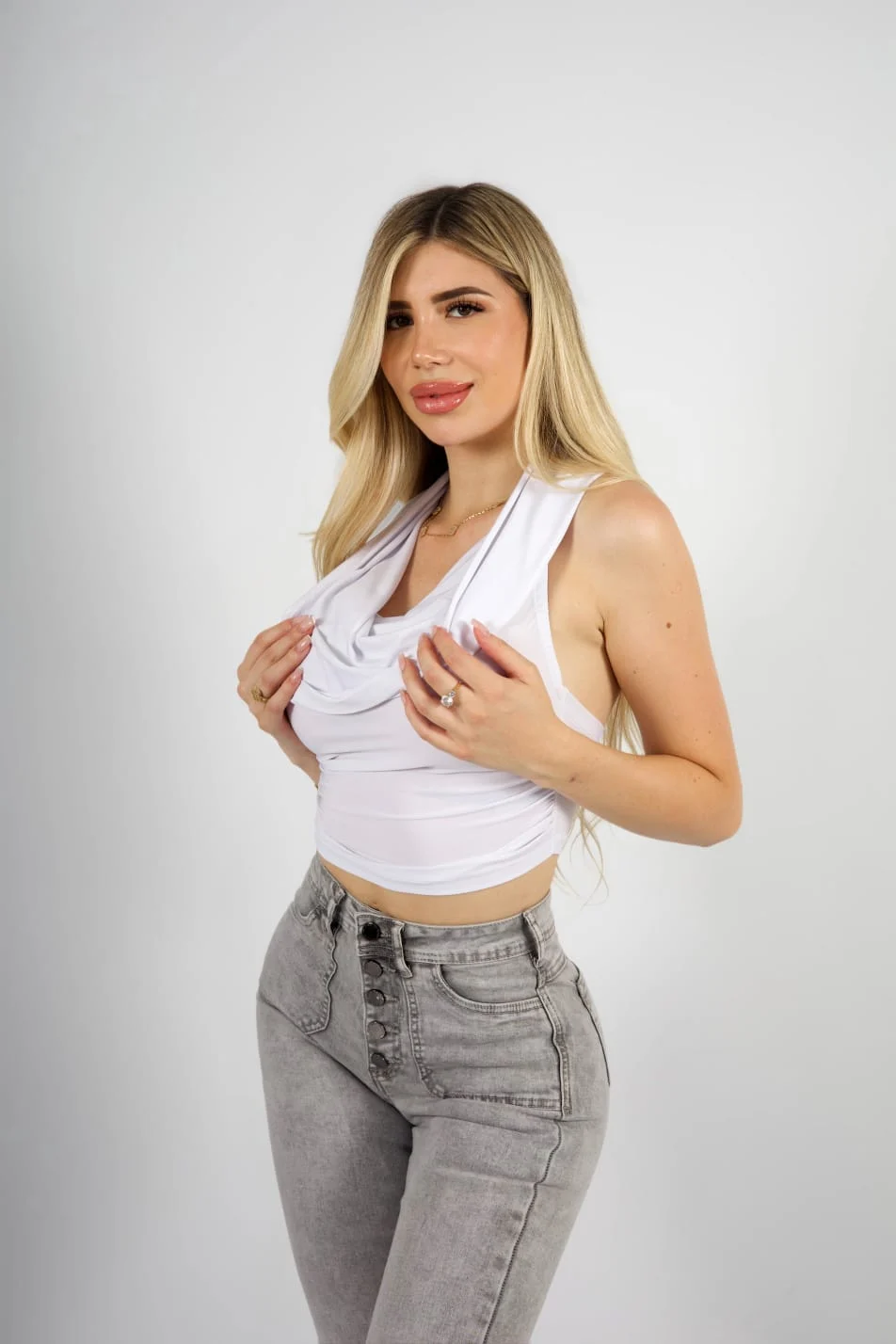 Jeans Monaco Mujer Gris Claro - Vista 5