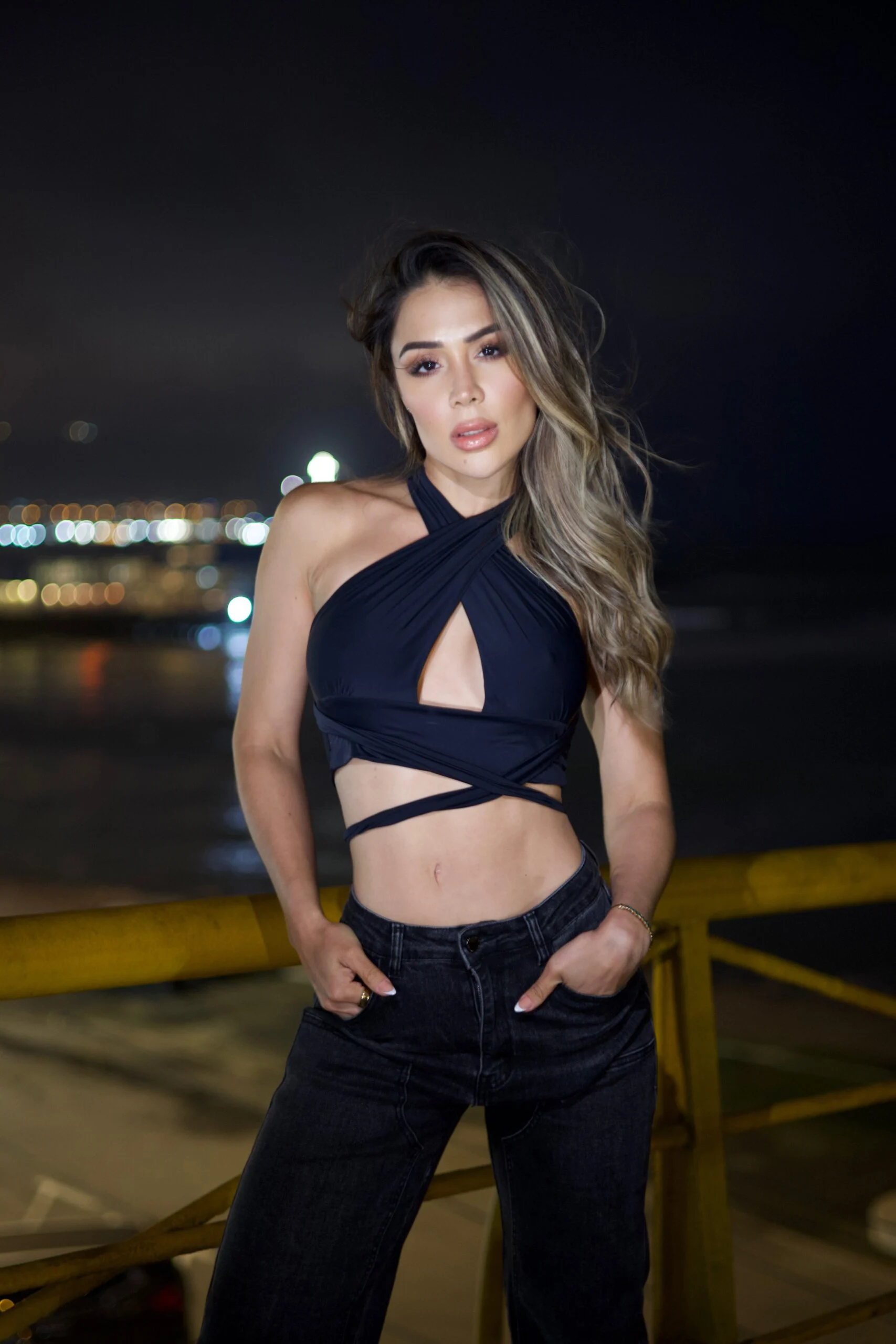 Jeans Wide Leg Verona Mujer Black Desgastado - Vista 5