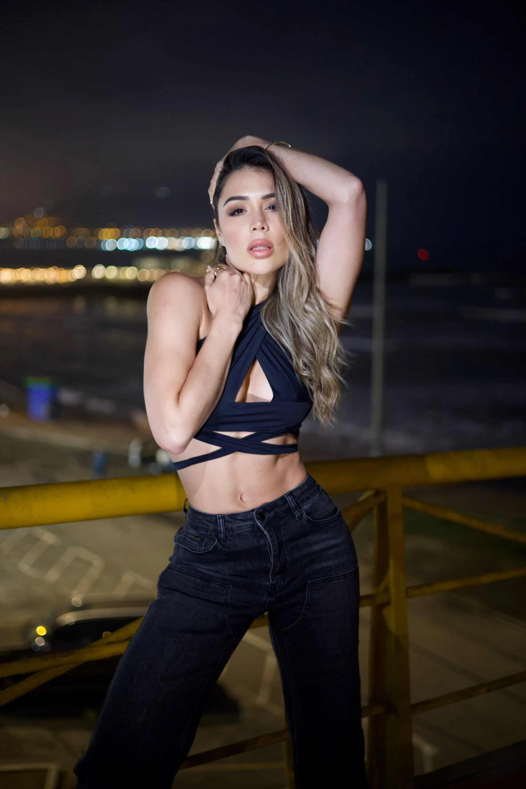 Jeans Wide Leg Verona Mujer Black Desgastado - Vista 6