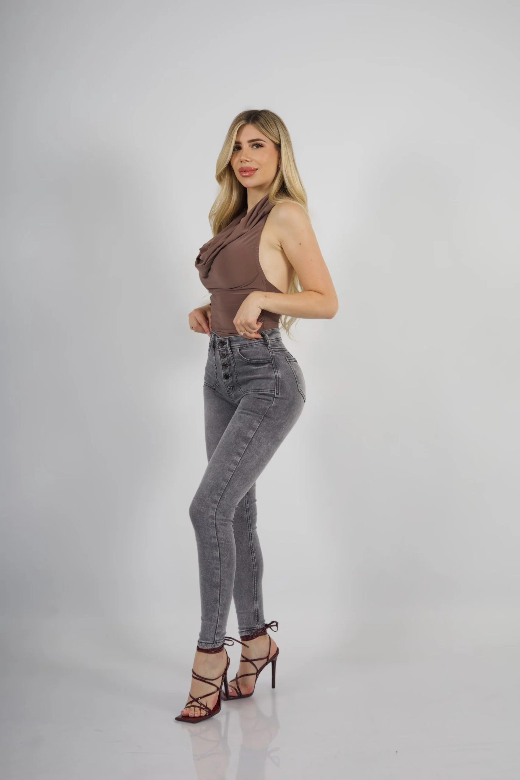 Jeans Monaco Mujer Gris Nevado - Vista 3