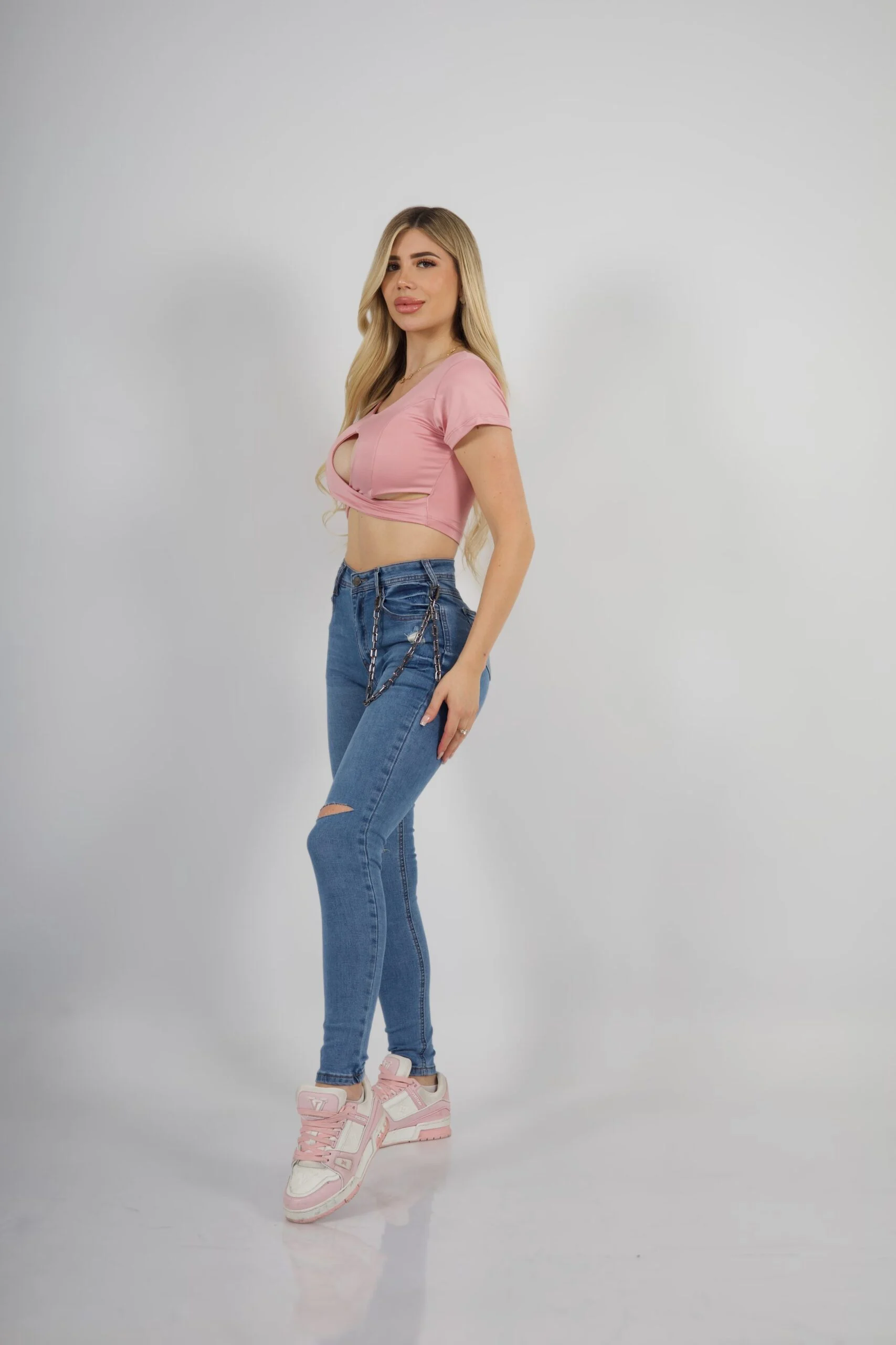 Jeans Rockstar Mujer Celeste Intermedio - Vista 2