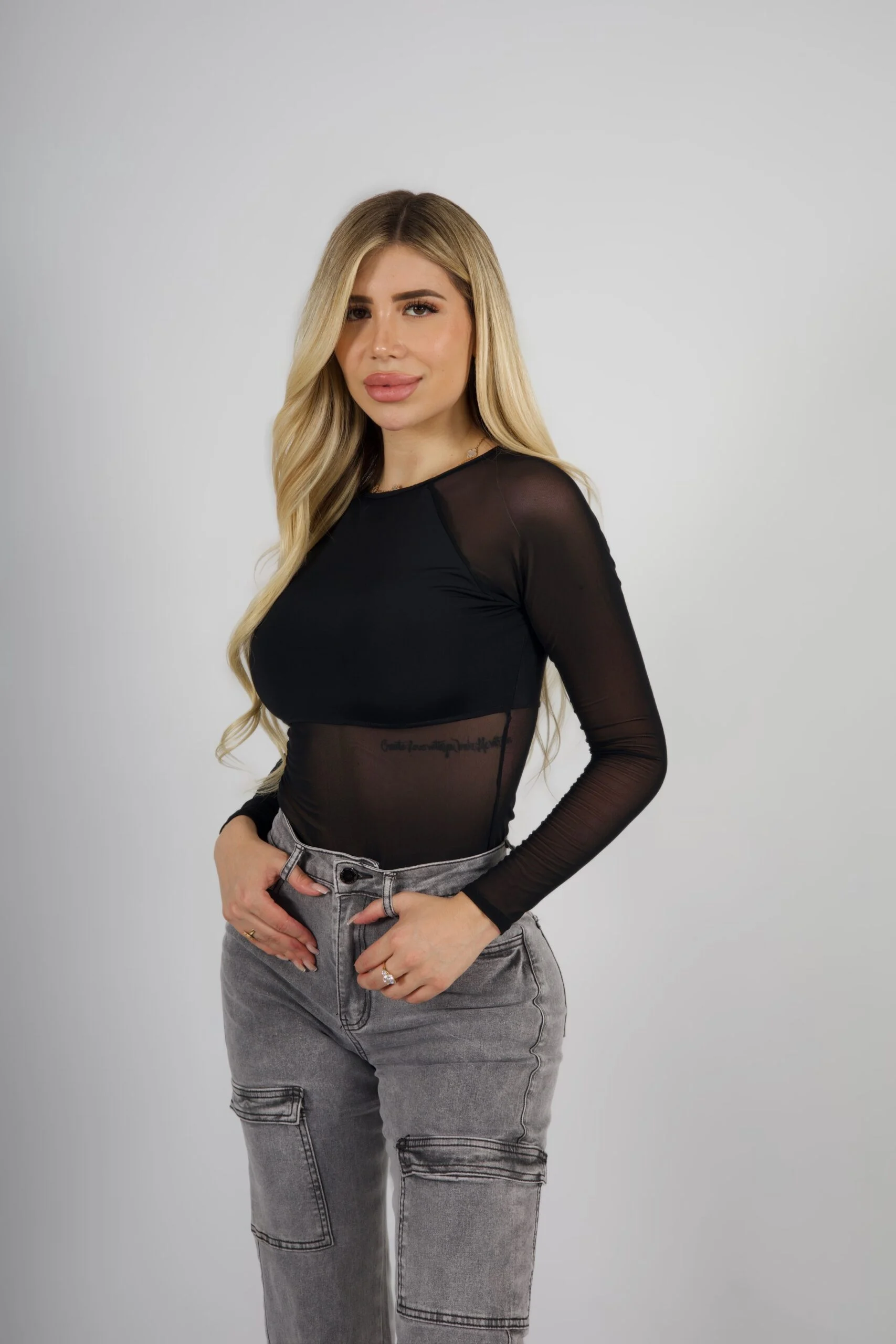 Jeans Cargo Paris Mujer Gris Nevado - Vista 6