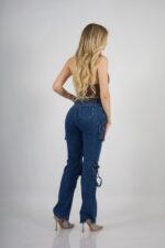 Jeans Woman Cargo Roma Blue Intermedio - Imagen 4
