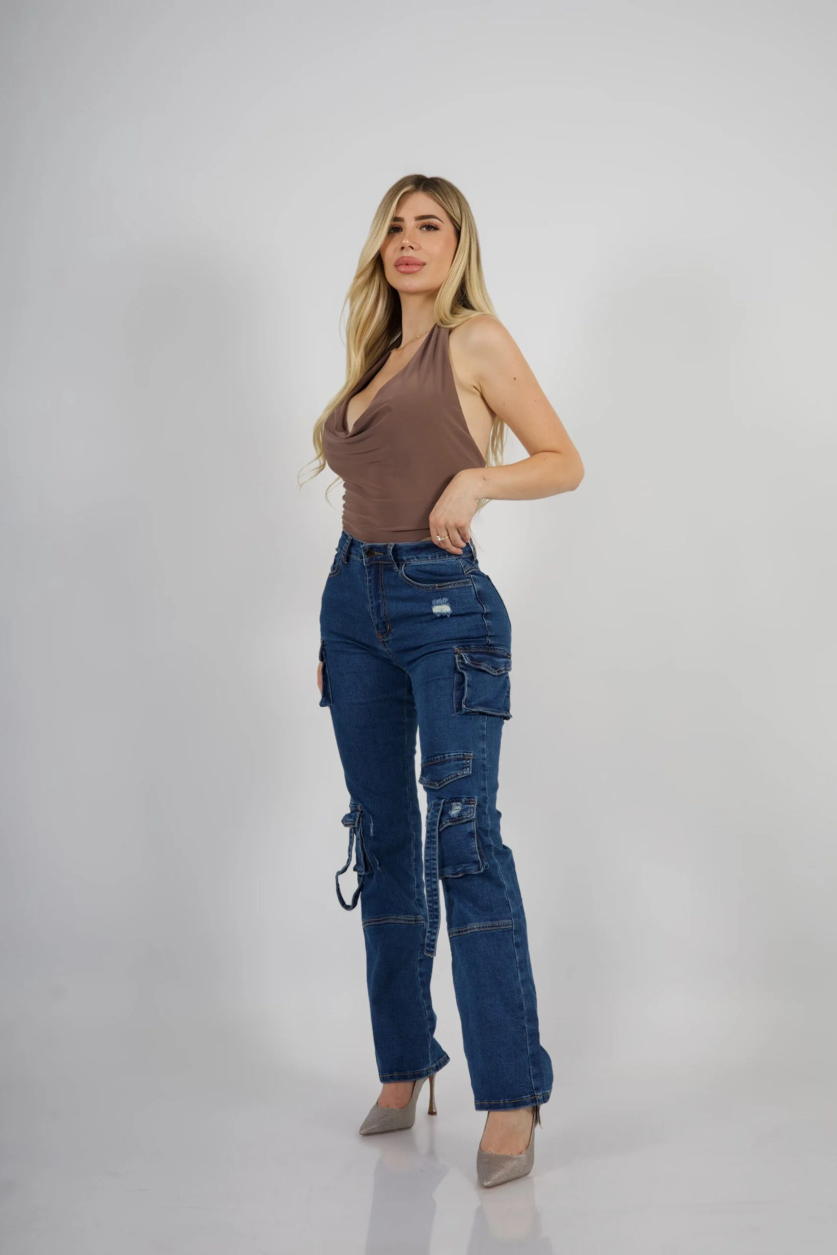 Jeans Cargo Roma Mujer Blue Intermedio - Vista 2
