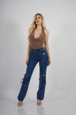 Jeans Woman Cargo Roma Blue Intermedio