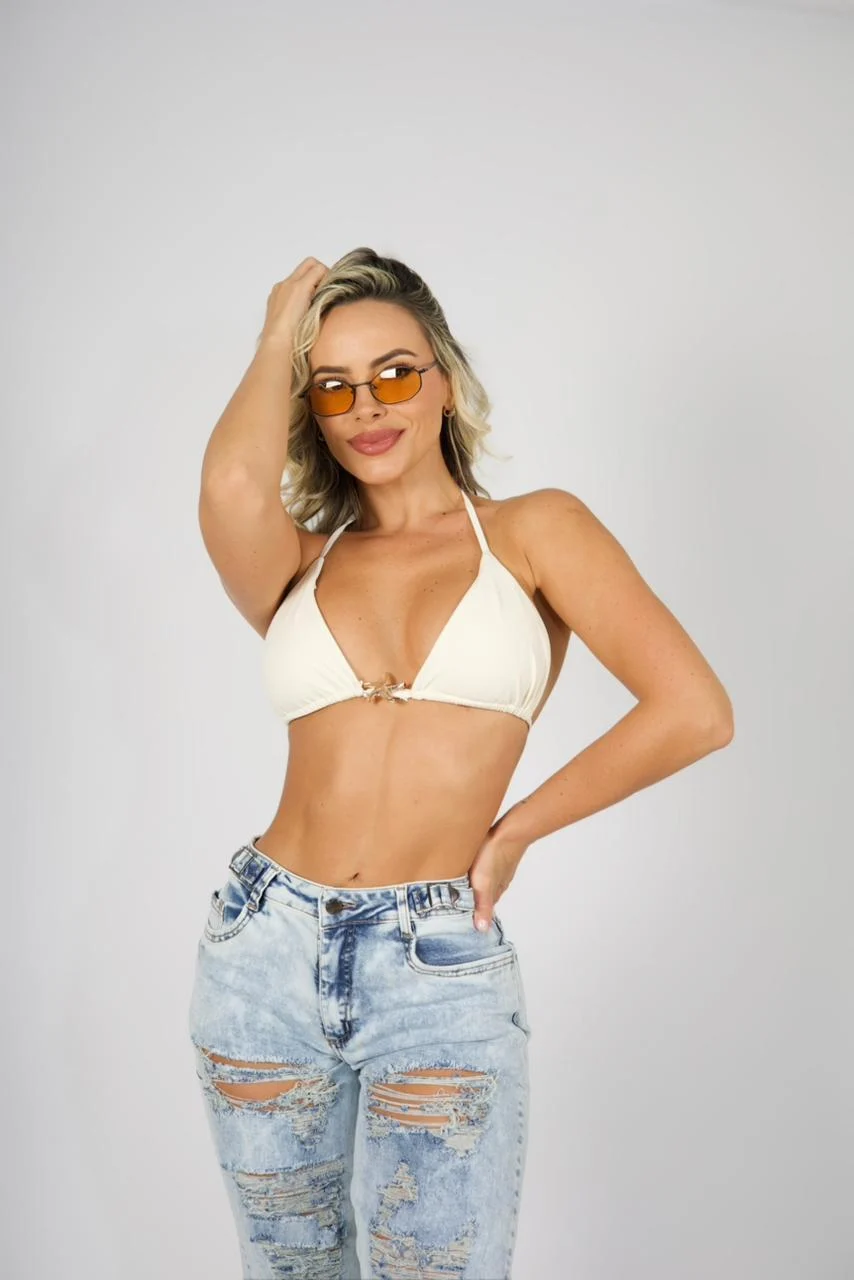 Jeans Wide Leg Ajustable Mujer Celeste Destroyed - Vista 3