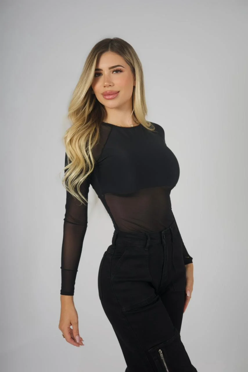 Jeans Straight Cargo Milán Mujer Black - Vista 5