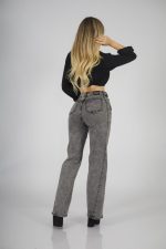 Jeans Wide Leg Gris destroyed ajustable - Imagen 6