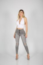 Jeans Lipo Shapper 5/b Grigio destroyed