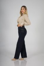 Jeans Cross Waist Straight Leg Black Blue - Imagen 2