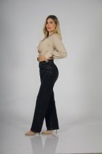 Jeans Cross Waist Straight Leg Black Blue - Imagen 7