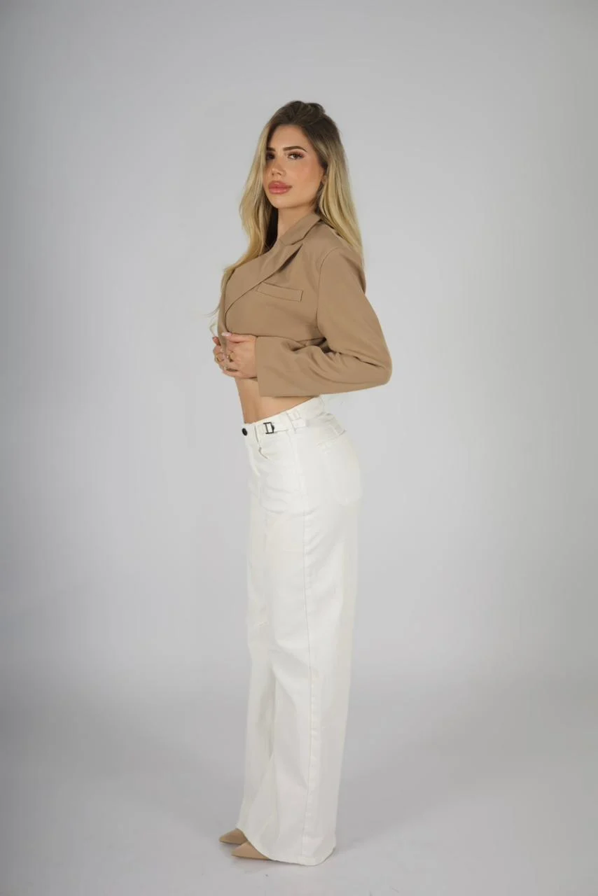 Jeans Baggy Ajustable Mujer White - Vista 4