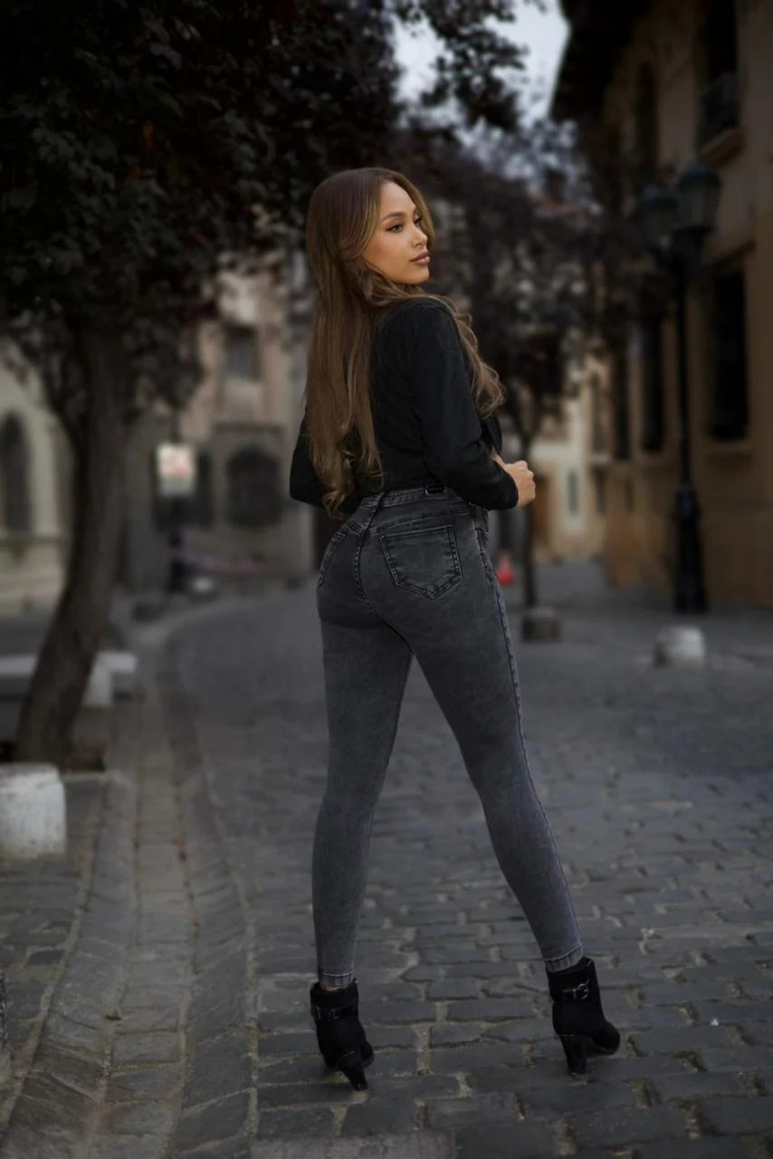 Jeans Classic Destroyed Mujer Black Nevado - Vista 2