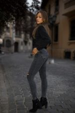 Jeans W Classic destroyed Black Nevado - Imagen 3