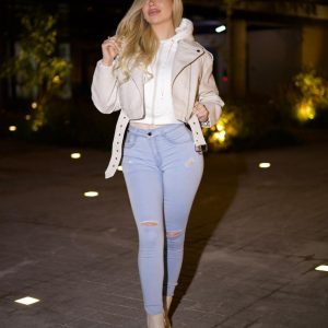 Jeans W Classic destroyed Celeste Ice