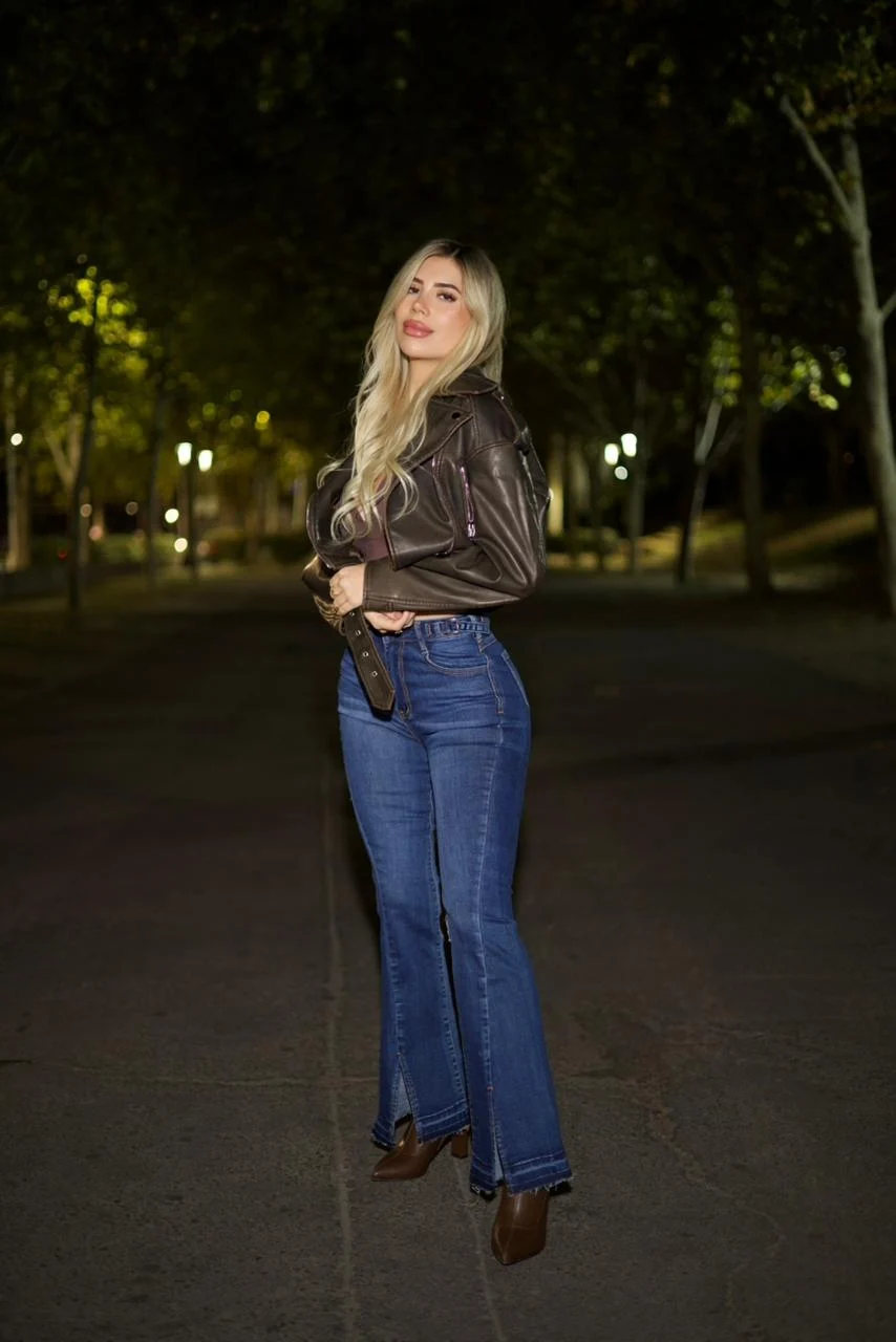 Jeans Flare Luxury Ajustable Mujer Blue Intermedio - Vista 2