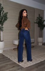 Jeans Cross Waist Straight Leg Blue - Imagen 4