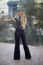 Jeans Flare Geometric Black desgastado - Imagen 4