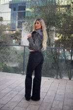 Jeans Flare Geometric Black desgastado - Imagen 3