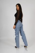 Jeans Cargo Multipocket Luxury Celeste - Imagen 3