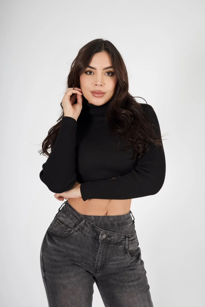 Jeans Cross Waist Straight Leg Mujer Dark - Vista 4