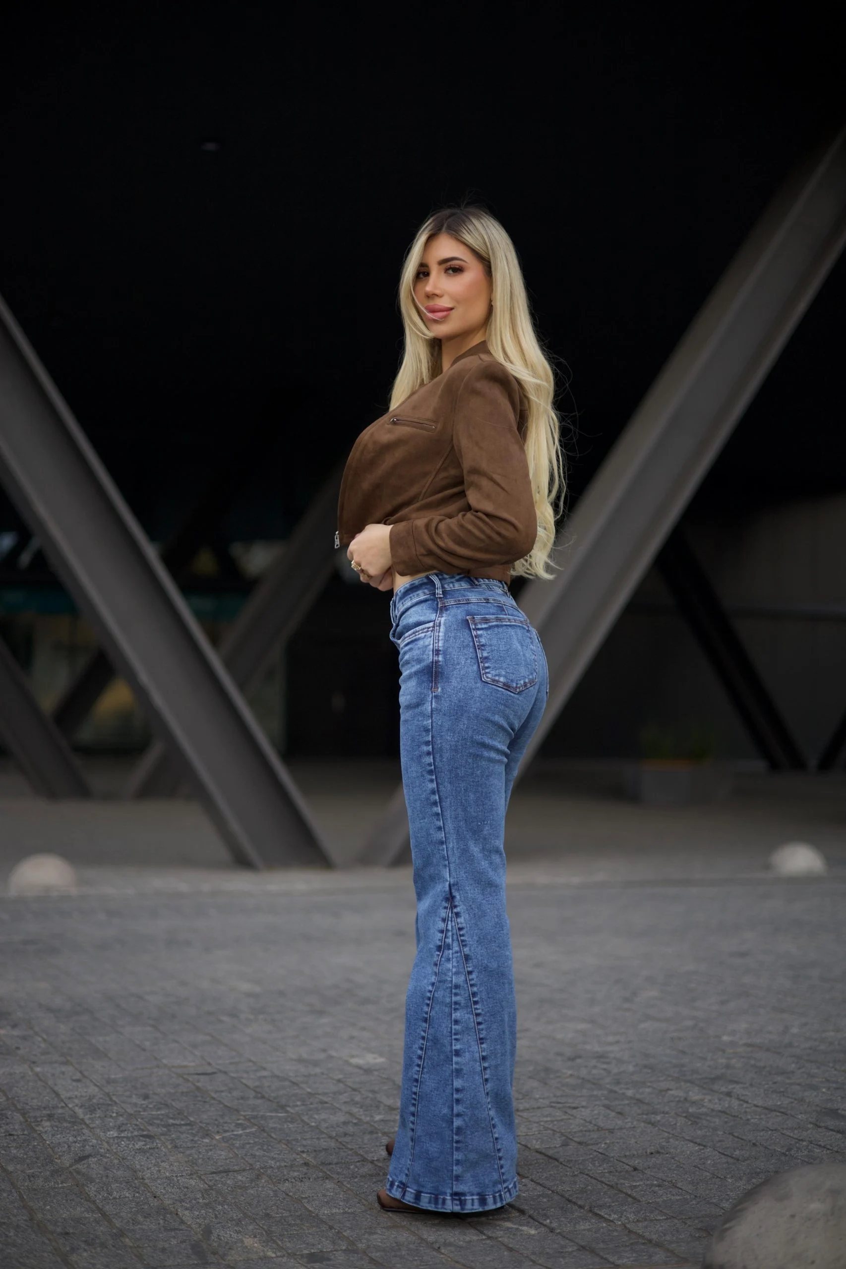 Jeans Extra Flare Geometric Mujer Blue Nevado - Vista 2