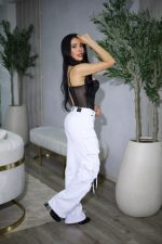Jeans Cargo Multipocket Luxury White - Imagen 2