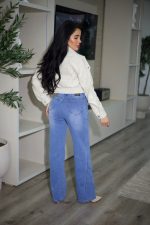 Jeans Wide Leg Fit Blue Intermedio - Imagen 3