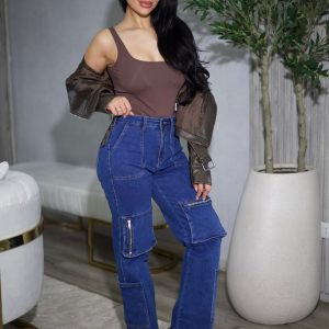 Jeans Straight Cargo Milán Blue